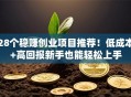 28个稳赚创业项目推荐！低成本+高回报新手也能轻松上手