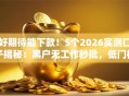 好期待能下款！5个2026实测口子揭秘：黑户无工作秒批，低门槛速下款！