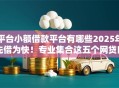 平台小额借款平台有哪些2025年先借为快！专业集合这五个网贷口子软件贷款借钱方便