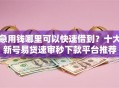 急用钱哪里可以快速借到？十大新号易贷速审秒下款平台推荐