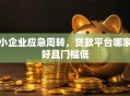小企业应急周转，贷款平台哪家好且门槛低