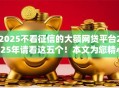 2025不看征信的大额网贷平台2025年请看这五个！本文为您精心筛选！