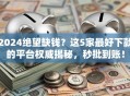 2024绝望缺钱？这5家最好下款的平台权威揭秘，秒批到账！