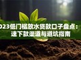 2023低门槛放水贷款口子盘点：快速下款渠道与避坑指南