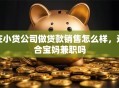 在小贷公司做贷款销售怎么样，适合宝妈兼职吗