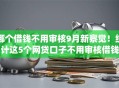 哪个借钱不用审核9月新察觉！统计这5个网贷口子不用审核借钱