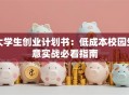 大学生创业计划书：低成本校园生意实战必看指南