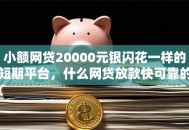 小额网贷20000元银闪花一样的短期平台，什么网贷放款快可靠的6个平台介绍