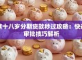 满十八岁分期贷款秒过攻略：快速审批技巧解析
