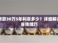 贷款30万5年利息多少？详细解读省钱技巧