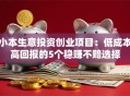 小本生意投资创业项目：低成本高回报的5个稳赚不赔选择