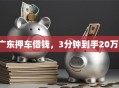 广东押车借钱，3分钟到手20万！