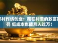农村作坊创业：藏在村里的致富密码 低成本也能月入过万！