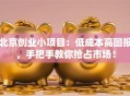 北京创业小项目：低成本高回报，手把手教你抢占市场！