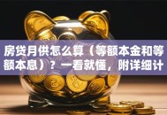 房贷月供怎么算（等额本金和等额本息）？一看就懂，附详细计算步骤帮你算明白