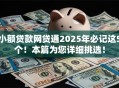 小额贷款网贷通2025年必记这5个！本篇为您详细挑选！