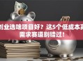 创业选啥项目好？这5个低成本高需求赛道别错过！