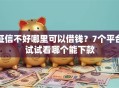 征信不好哪里可以借钱？7个平台试试看哪个能下款
