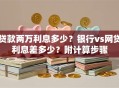 贷款两万利息多少？银行vs网贷利息差多少？附计算步骤