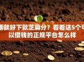 借款好下款芝麻分？看看这5个可以借钱的正规平台怎么样