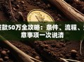 贷款50万全攻略：条件、流程、注意事项一次说清