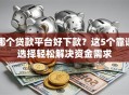 哪个贷款平台好下款？这5个靠谱选择轻松解决资金需求
