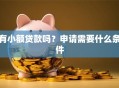 有小额贷款吗？申请需要什么条件