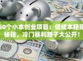 50个小本创业项目：低成本稳赚秘籍，冷门暴利路子大公开！