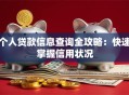 个人贷款信息查询全攻略：快速掌握信用状况