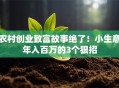 农村创业致富故事绝了！小生意年入百万的3个狠招