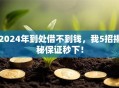 2024年到处借不到钱，我5招揭秘保证秒下！
