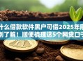 什么借款软件黑户可借2025年刚刚了解！顺便梳理这5个网贷口子黑户可借