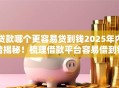 贷款哪个更容易贷到钱2025年内情揭秘！梳理借款平台容易借到钱