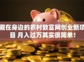 藏在身边的农村致富网创业新项目 月入过万其实很简单！