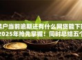 黑户当前逾期还有什么网贷能下款2025年抢先掌握！同时总结五个黑户逾期借钱平台还能下款