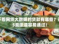 不看网贷大数据的贷款有哪些？这5类渠道容易通过！