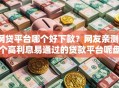 网贷平台哪个好下款？网友亲测6个高利息易通过的贷款平台呢盘点