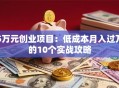 5万元创业项目：低成本月入过万的10个实战攻略