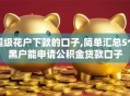 超级花户下款的口子,简单汇总5个黑户能申请公积金贷款口子