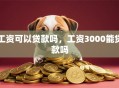 工资可以贷款吗，工资3000能贷款吗