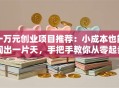 一万元创业项目推荐：小成本也能闯出一片天，手把手教你从零起步