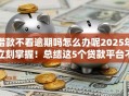 借款不看逾期吗怎么办呢2025年立刻掌握！总结这5个贷款平台不看逾期借钱口子