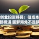 联邦创业投资移民：低成本创业新机遇 圆梦海外不是梦