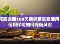 花呗逾期100天后能否恢复使用？信用保险如何降低风险