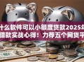 什么软件可以小额度贷款2025年借款实战心得!力荐五个网贷平台可以小额借钱 什么软件可以小额度贷款2025年借款实战心得!力荐五个网贷平台可以小额借钱