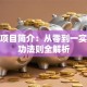 创业项目简介：从零到一实战成功法则全解析