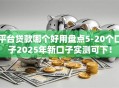平台贷款哪个好用盘点5-20个口子2025年新口子实测可下！