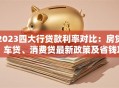 2023四大行贷款利率对比：房贷、车贷、消费贷最新政策及省钱攻略
