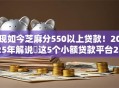 现如今芝麻分550以上贷款！2025年解说​这5个小额贷款平台20万