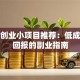 在家创业小项目推荐：低成本高回报的副业指南